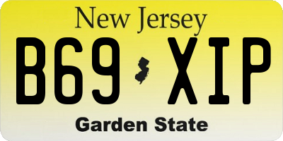 NJ license plate B69XIP