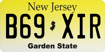 NJ license plate B69XIR