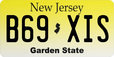 NJ license plate B69XIS