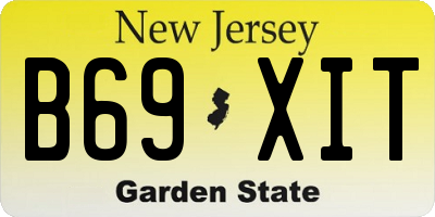 NJ license plate B69XIT