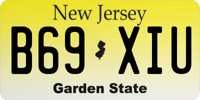 NJ license plate B69XIU