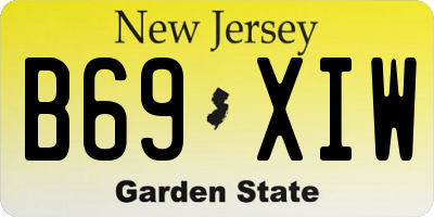 NJ license plate B69XIW