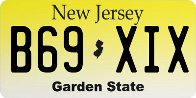 NJ license plate B69XIX