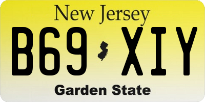 NJ license plate B69XIY