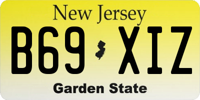 NJ license plate B69XIZ