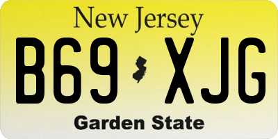 NJ license plate B69XJG