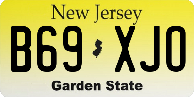 NJ license plate B69XJO
