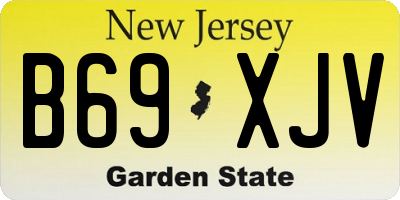 NJ license plate B69XJV
