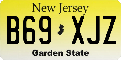 NJ license plate B69XJZ