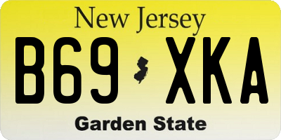 NJ license plate B69XKA