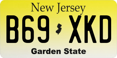 NJ license plate B69XKD