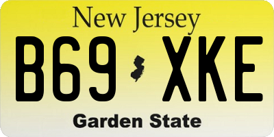 NJ license plate B69XKE