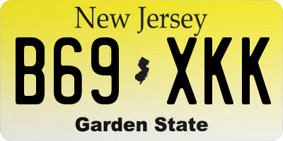 NJ license plate B69XKK