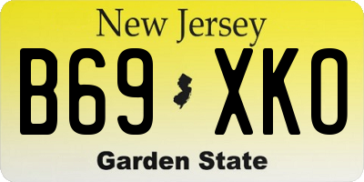 NJ license plate B69XKO