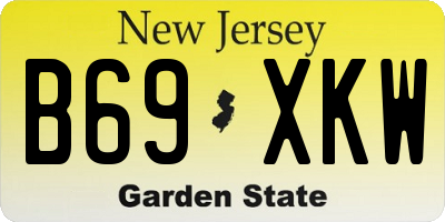 NJ license plate B69XKW