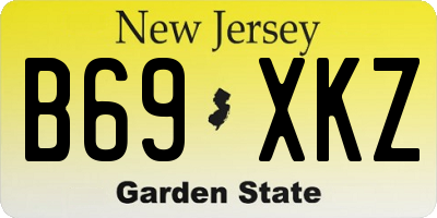 NJ license plate B69XKZ