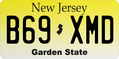 NJ license plate B69XMD