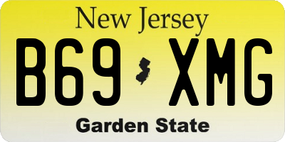 NJ license plate B69XMG
