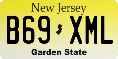 NJ license plate B69XML