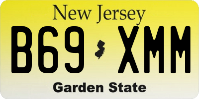 NJ license plate B69XMM