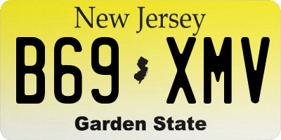 NJ license plate B69XMV