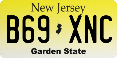 NJ license plate B69XNC