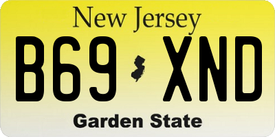 NJ license plate B69XND