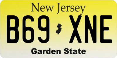 NJ license plate B69XNE