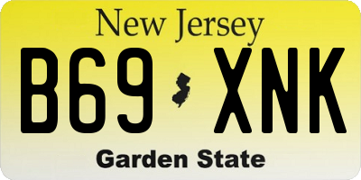 NJ license plate B69XNK