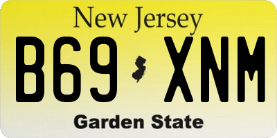 NJ license plate B69XNM