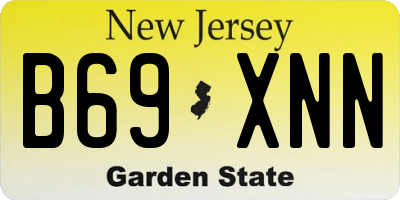 NJ license plate B69XNN