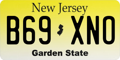 NJ license plate B69XNO