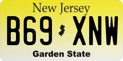 NJ license plate B69XNW