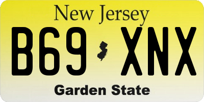 NJ license plate B69XNX