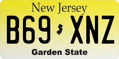 NJ license plate B69XNZ