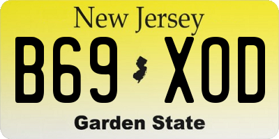 NJ license plate B69XOD