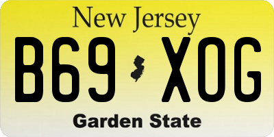 NJ license plate B69XOG