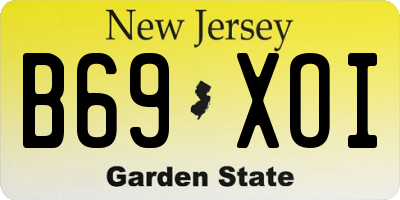 NJ license plate B69XOI