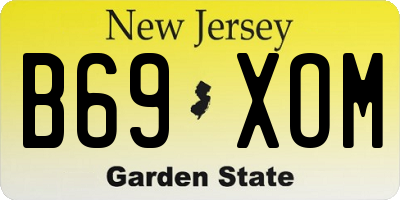 NJ license plate B69XOM