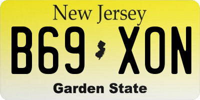 NJ license plate B69XON