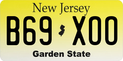 NJ license plate B69XOO