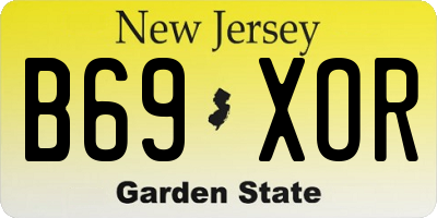 NJ license plate B69XOR