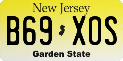 NJ license plate B69XOS