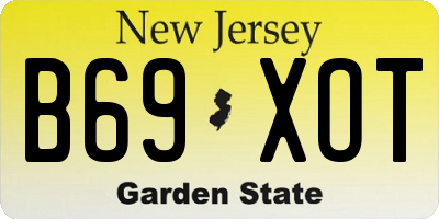 NJ license plate B69XOT