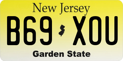 NJ license plate B69XOU