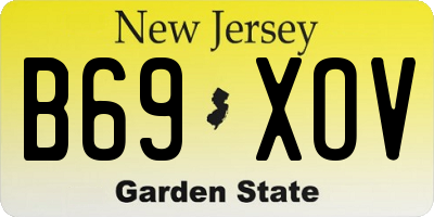 NJ license plate B69XOV
