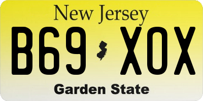 NJ license plate B69XOX