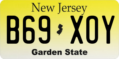 NJ license plate B69XOY