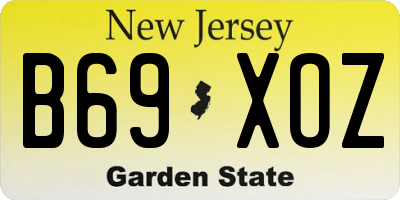 NJ license plate B69XOZ