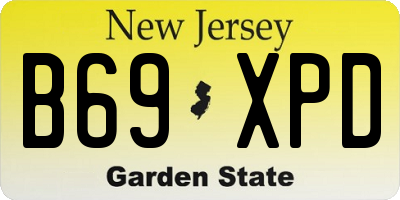 NJ license plate B69XPD